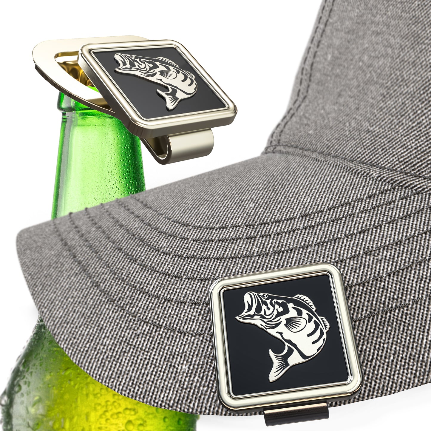 Bass Golf Ball Marker & Hat Clip Bottle Opener