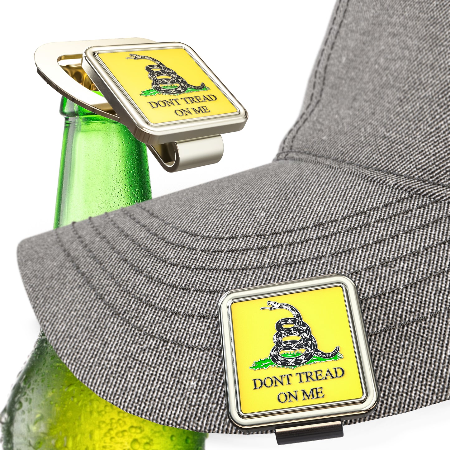 Ball Marker "Don't Tread On Me" Gadsden Flag Hat Clip Bottle Opener